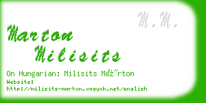 marton milisits business card